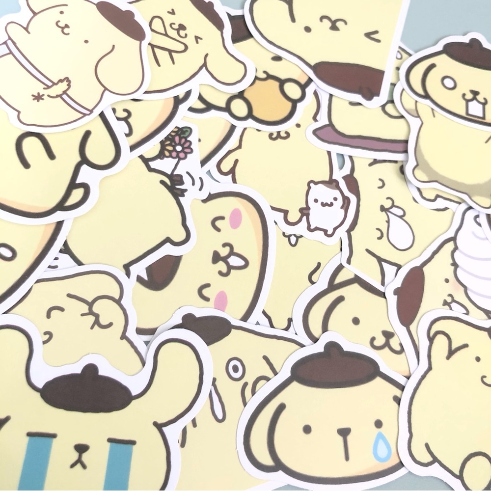 NWT 25ct Kawaii PomPomPurin Sanrio Stickers Set Assorted Variety Pack 2”